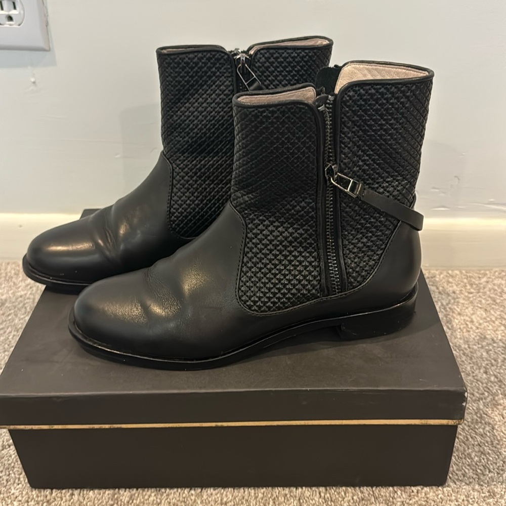 Leather motorcycle boots.